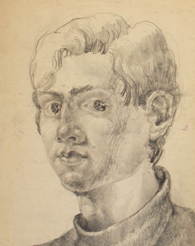 Vintage realist young man portrait pencil drawing - Picture 7 of 12