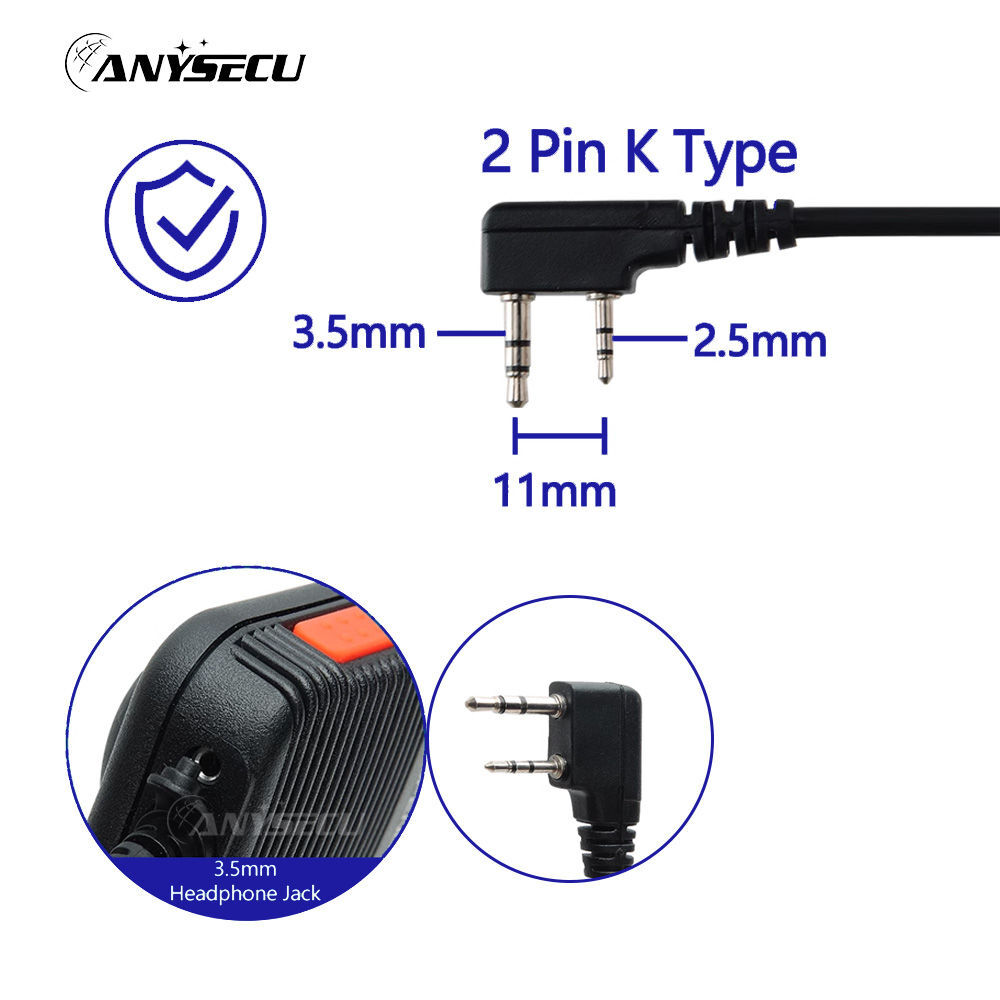 New Baofeng UV-32 DM-32 AR-152 Speaker Microphone K Plug Volume