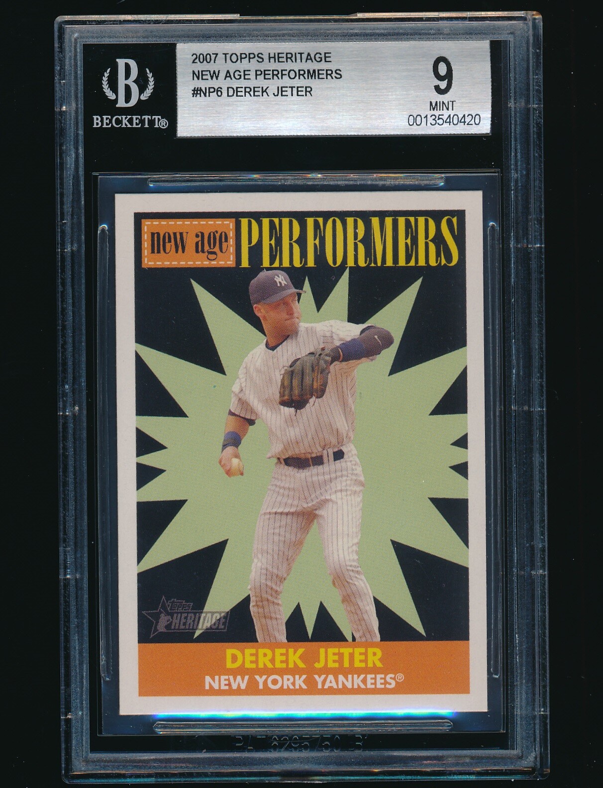 2007 Topps Heritage New Age Performers #NP6 Derek Jeter BGS 9 Mint