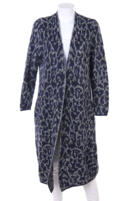 George J. Love Cardigan Mohair Pattern S dark blue grey
