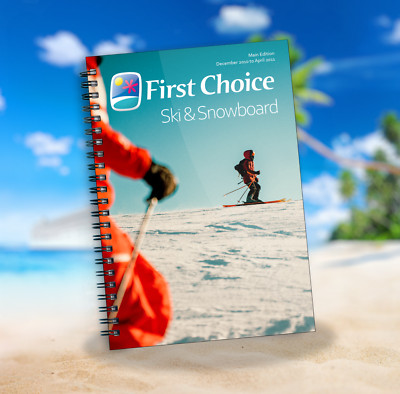 First Choice Ski und Snowboard Retro Broschüre Design Notizbuch