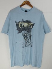 The Cramps band 90s Bad Music For Bad People Light Blue T shirt NH20934