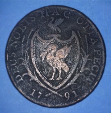 1791 LIVERPOOL CONDER HALFPENNY WITH SAILING VESSEL DESIGN - *27800389 🌈