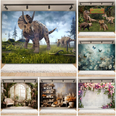 3D Dinosaurier Schmetterling Blume Fotografie Hintergrund Hintergrund Fotostudio