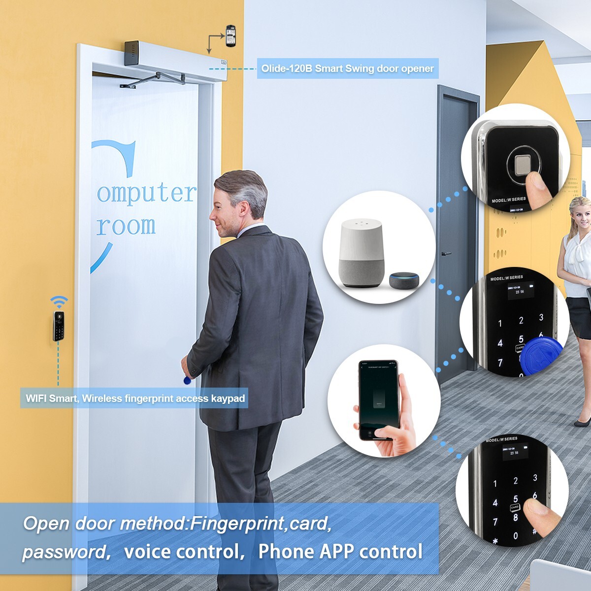 WiFi Access Control Magnetic Lock System with Wireless Fingerprint Keypad