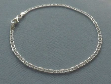 10" ANKLE BRACELET ITALIAN STERLING SILVER MARINA STYLE  060 ITALY 925