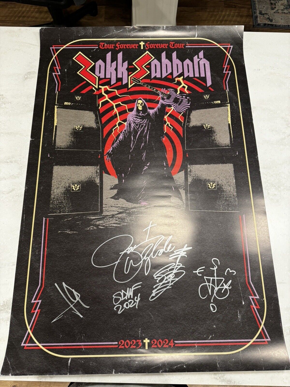 Zakk Sabbath / Zakk Wylde Signed VIP Tour Poster / 2024 / Pittsburgh 1