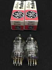MATCHED PAIR GE 12AT7 ECC81 Vintage Audio Preamp VACUUM TUBES Tested 9.8796
