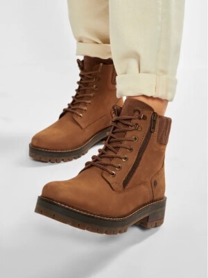 🇬🇧Wrangler Denver Nut Brown Zip Side Leather Lace Up Boots Comfort  Style UK