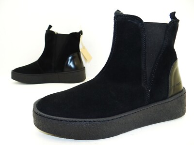 Ten Points Johanna Lammfell Stiefelette Stiefel Boots Damen Leder Gr.37 Schwarz