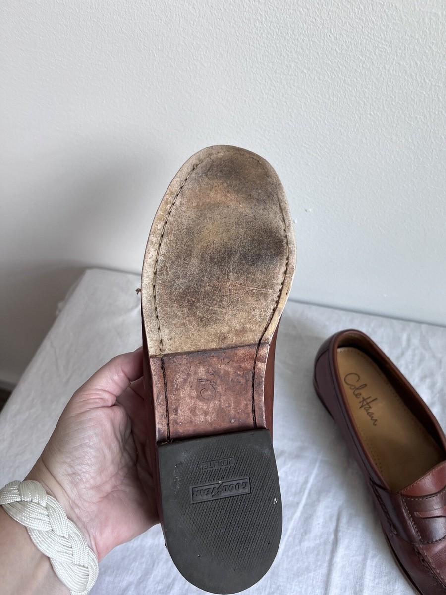 Cole Haan Penny Loafers Brown Leather Moc Round Toe Shoes  display picture 2