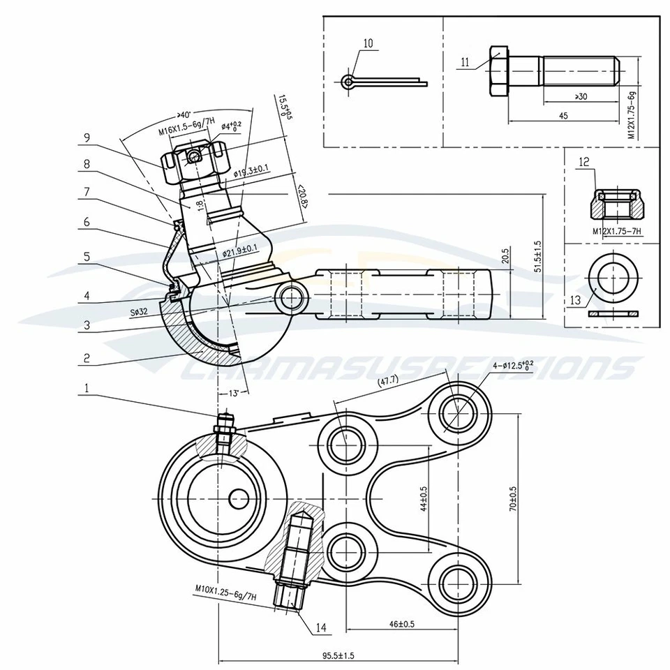 Juego completo de 8 dirección delantera para Mitsubishi Montero Sport 1992-2002 03 2004 Foto 2 de 4