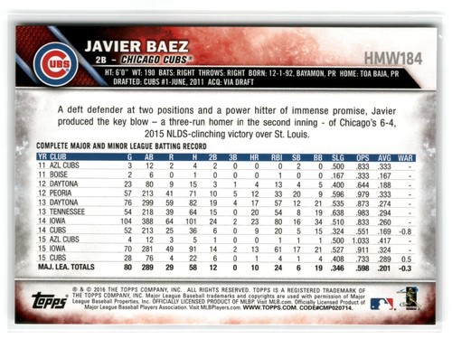 2016 Topps Holiday Baseball - Pick a Card - Complete Your Set - 40% off 4+ - Picture 357 of 389