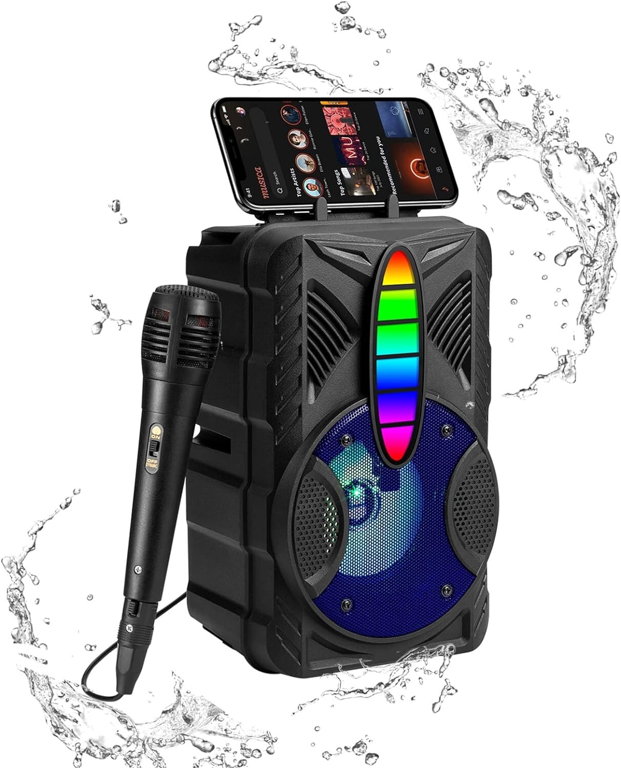 Bluetooth Speaker, IPX5 Waterproof Speaker with HD Sound, RGB Multi-Colors Rhyth-image