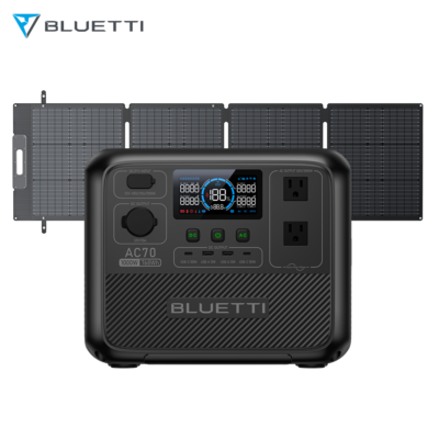BLUETTI AC70 ポータブル電源 768Wh BLUETTI AC70 1000W 768Wh Portable Power Station LiFePO₄+Solar