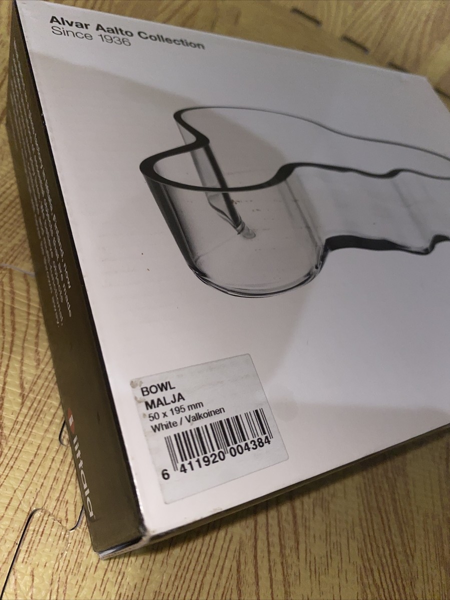 Iittala Alvar Aalto Collection White Glass Bowl 50x195mm Finland