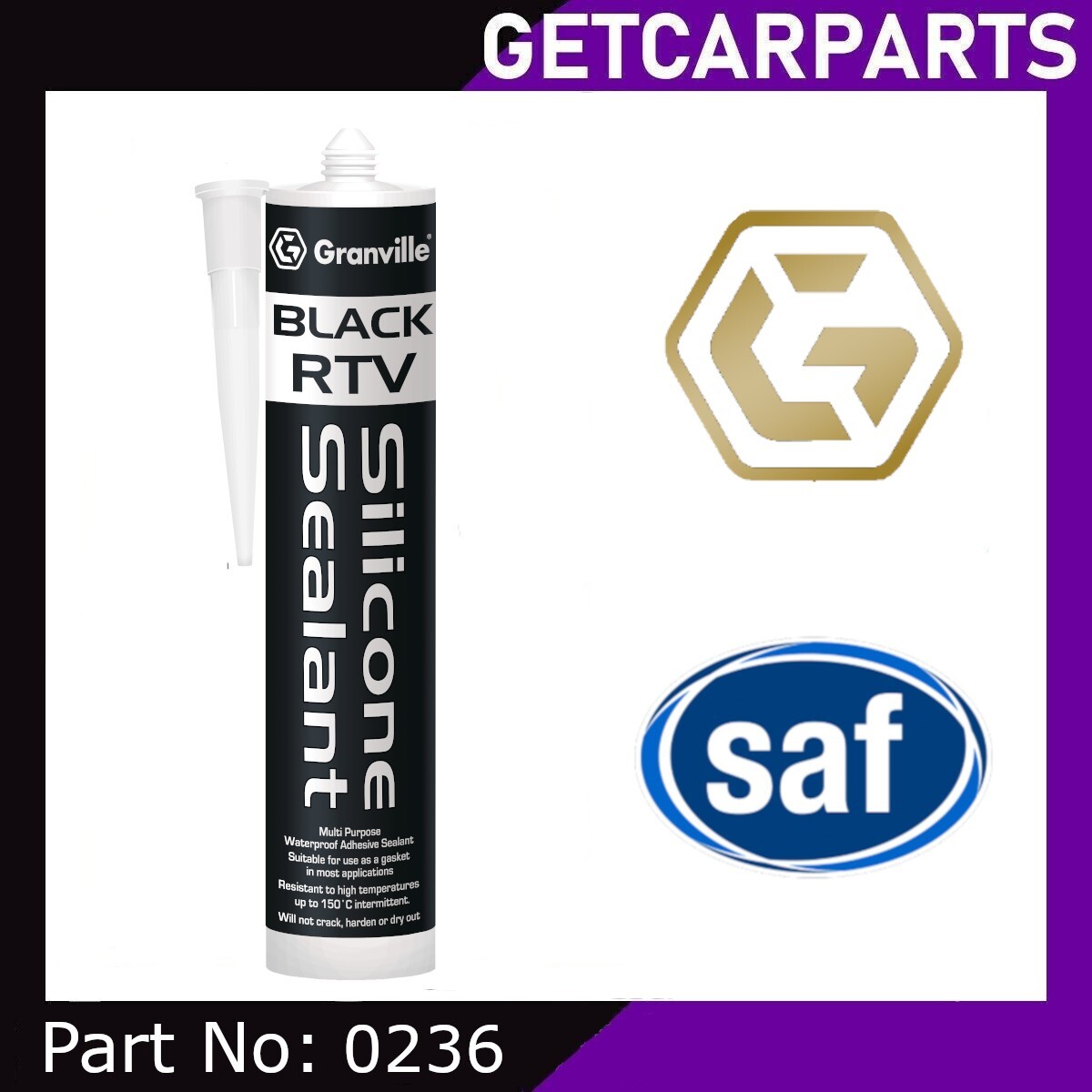 Granville Black RTV Silicone Sealant 310ml - 0236