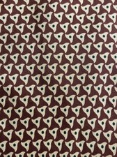 J CREW BROWN, CREAM, PATTERN MADE IN USA SILK NECKTIE TIE Made by Hand, 56”