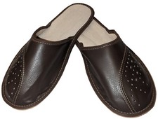 Leather slippers for men Handmade Dark Brown Flip flop Supersize available Comfy