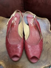 Red Vintage Rosina Ferragamo Schiavone Banjo Sandals