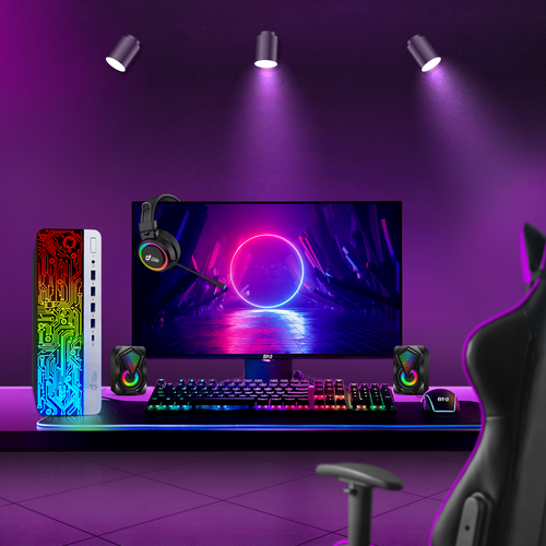 HP RGB G3 Gaming Desktop PC Intel i5-7th 16GB 256GB SSD 1TB NVIDIA GT 1030 Win10 - Picture 2 of 8