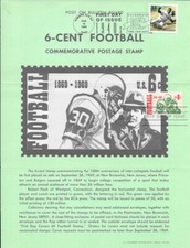 #1382 6c Collegiate Football Stamp Poster- Unofficial Souvenir Page Fld w/3186C