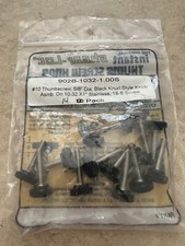 Shear Loc 10-32 x 1" Thumb Screws Black Knurled 5/8" Pack Stainless - 14 Pack