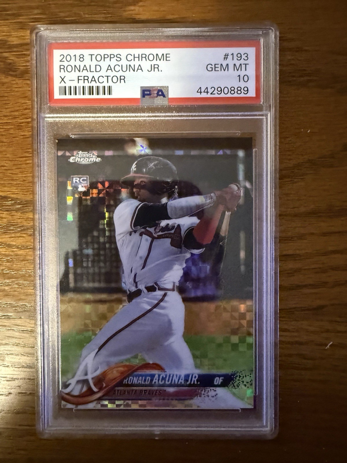 Topps Chrome 2018 Ronald Acuna Jr. #193 X-Fractor Rookie PSA 10