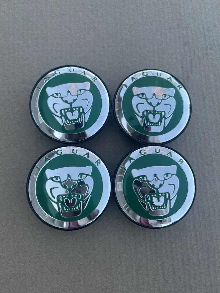 Center Caps Hubcaps For Jaguar XF XJ XK F Type 8W93-1A096 Wheel Green Foto 2 de 4