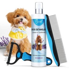 Dog Detangler Spray, Natural Dog Leave in Conditioner Spray with Deshedding B...