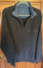 Pendleton Quarter Zip Pullover Sweater Charcoal Gray 100 Cotton Men  s L