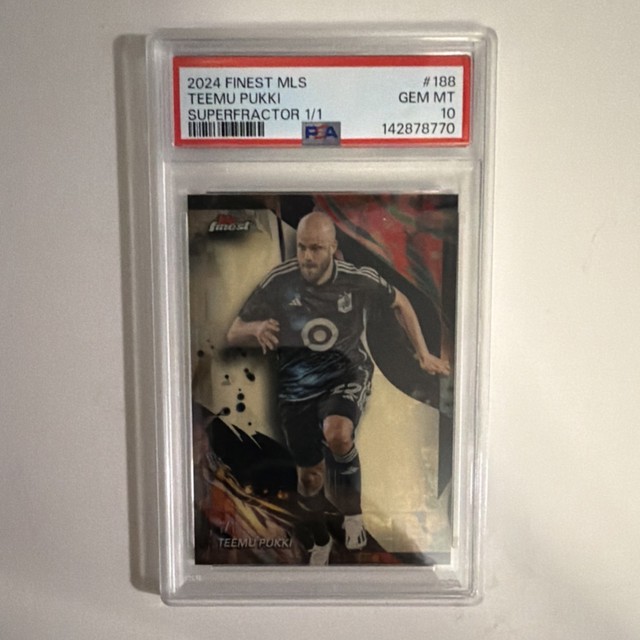 Topps 2024 Finest MLS Teemu Pukki Minnesota United Superfractor 1/1 #188 PSA 10