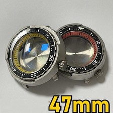 47mm Titanium Watch Case Sapphire For NH35A SKX007 SBBN031 200M Waterproof parts