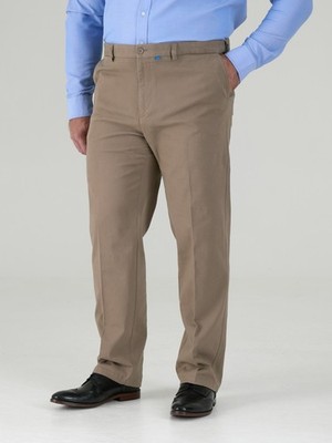 D555 Duke Big Mens Chino Trousers Adjustable Waist Stone 42''-60'' (KS1465S)