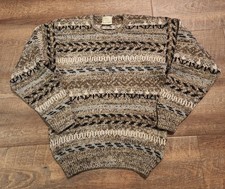 Men's 42 GAELTARRA County Mayo Handloomed Irish 100 Wool Sweater, Cable Knit,