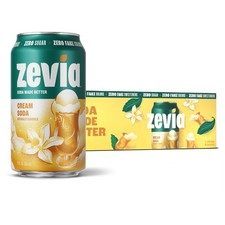Zevia Zero Sugar Soda, Cream 12 Ounce Cans Pack 12 Fl Oz of 12