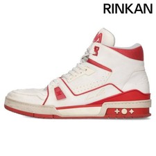 Louis Vuitton 19SS LV Trainer Line High Cut Leather Sneakers Men's 9.5 Used e0f0