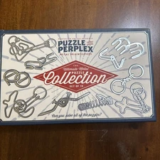 Metal Brain teasers Box Of 10 Professor Puzzle's "Puzzle and Perplex" Steel