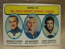 1970-71 TOPPS GOALS AGAINST AVERAGE LEADERS #6 EX NHL hockey