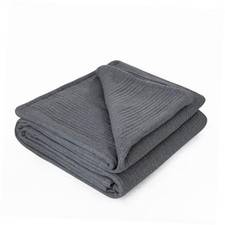 Super Soft Cotton Heathered Jersey Bed Blanket King (U.S. Standard) Dark Grey