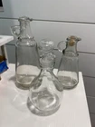 Vintage Glass Cruets / Oil & Vinegar Bottles Set of 3