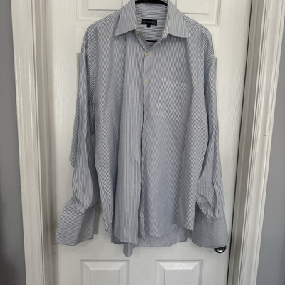 Hart Schaffner Marx Men's Dress Shirt Size 16.5 35 100% Pima Cotton Non-Iron
