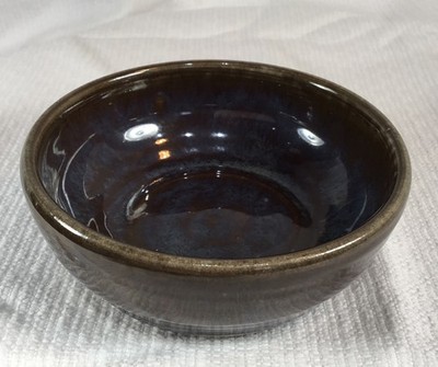 Studio Handmade Pottery bowl 1.5 H X 4 W Brown Blue Trinket Dish Jewelry Keep
