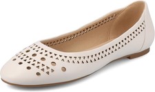 NiB Journee Women Kamrah Comfort Sole Cutout Flats Bone Size 6.5 M 80 RY1293