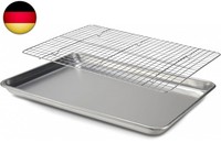 Backblech &Amp; Edelstahl AbküHlgitter Set 33X46Cm - 1 Ofenblech Mit Rost -