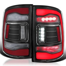 2013-2018 Ram 1500 2500 3500 Black Sequential LED Tail Lights Red Startup Pair