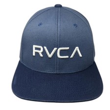RVCA Snapback Hat Blue One Size White Embroid...