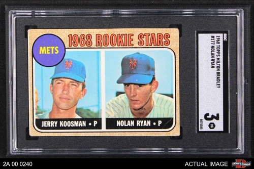 1968 Topps Milton Bradley #177 Nolan Ryan Mets Rookies MB SGC 3 - VG