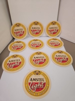 Amstel Light Lager Beer Coasters Lot Of 10 4.25'' Round Paper