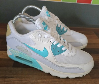 NIKE AIR MAX 90 HYPER JADE / WHITE Trainers UK Size 5 USED Unboxed